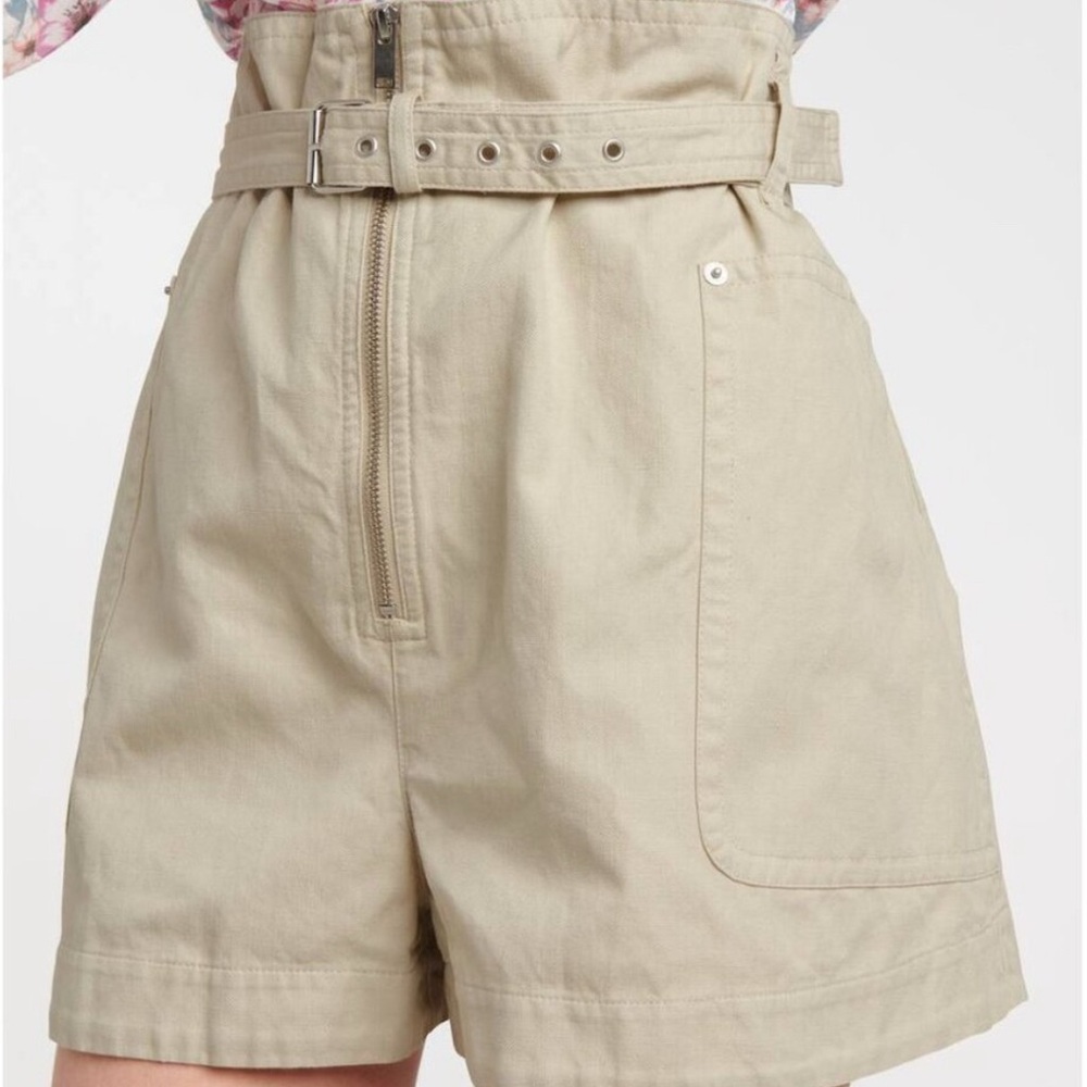 Isabel Marant High-Waisted Khaki Women Shorts